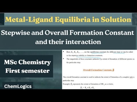 Stepwise and Overall Formation Constant| Metal-Ligand Equilibria| MSc Chemistry| ‪@chemlogics‬