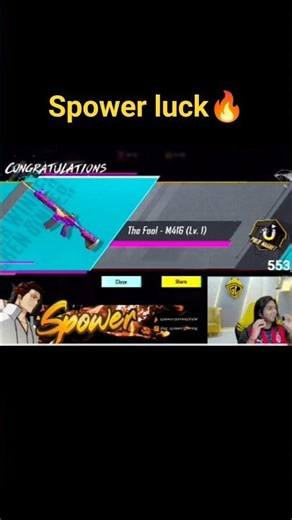 spower luck form create opening #bgmi #creatopening #m4fool #godlike #spower