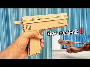 Cara Membuat Pistol Mainan dari Kardus, keren bisa Nembak | Ide Kreatif dari Kardus