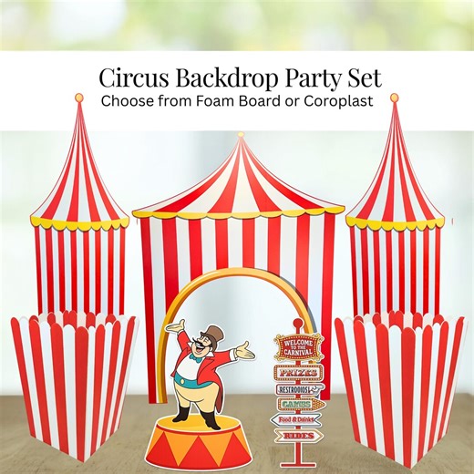 Circus Backdrop Party Set | Carnival Birthday Backdrops & Props | Circus Tent Photo Display | - Etsy