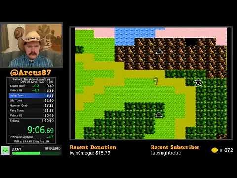 Zelda II NES speedrun in 1:19:45 by Arcus