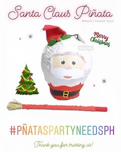 Santa Claus Piñata (Smash / Whack Type) #santaclauspiñata #christmas Thank you for choosing us! 🙏🏻💕😊 ____________________ We offer personalized, unique, and hand-crafted piñatas, TIPSY PIÑATA, DIY PIÑATA, PIÑATA FILLERS and ready-made piñatas for all occasions! 🎉 ____________________ 🎀Lead time:At least 7 days / 1 week before date of delivery) 💕 🎀We accept RUSH orders! 🎀Pay thru BDO ____________________ FYI: 1. Packaging: All piñatas are packed neatly in clear bags. 2. All piñatas can c