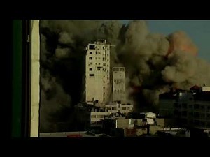 Gaza building collapses after airstrike