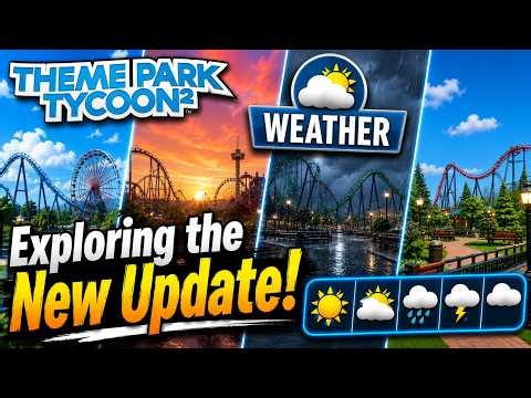 Exploring The New WEATHER and TILT TRACKS Update In Theme Park Tycoon 2!