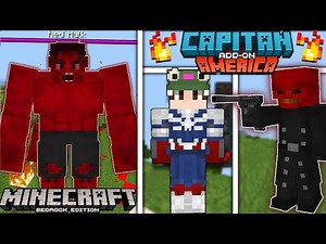 El MEJOR ADDON de CAPITAN AMERICA para MINECRAFT BEDROCK 1.21.120+ (Mr Nidos Captain America)