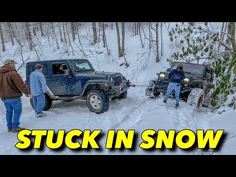 Snow Jeep Recovery with ‪@JeepLikeLuna‬ | Winter Off Road Trip to Max Patch NC
