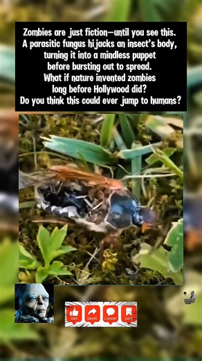 Zombies are just fiction—until you meet this real-life horror. 🧟‍♂️ Deep in the rainforest, a parasitic fungus called Ophiocordyceps infects insects, hijacking their brains and turning them into mindless puppets. The host climbs to a perfect spot, locks its jaws, and dies—while the fungus erupts from its body to spread its spores and start the cycle again. This isn’t a movie. It’s nature. Scientists call it “behavioral manipulation,” but the effect is chillingly familiar: an organism losing con