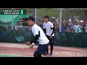 2023年 全日本実業団ソフトテニス選手権大会 男子 決勝 第1対戦 本倉健太郎・内田理久(NTT西日本 広島) 対 佐藤大和・福田成海(アキム 埼玉)