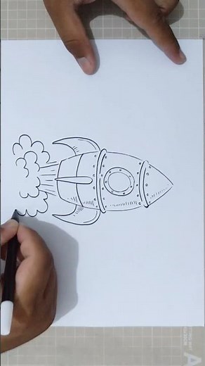 How to Draw ROCKET SHIP LAUNCHING