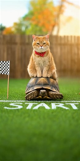 The slowest race in history just happened! 🐢🐱💨 A cat riding a turtle — and still celebrating victory! 😂 You won’t stop smiling at this adorable showdown! 😹🏁 #FunnyCats #CatReels #TurtleRace #CatComedy #ViralReels #AnimalHumor #CatMemes #CuteCats #FunnyAnimals #PetHumor #LaughOutLoud #ComedyReel #CatsOfFacebook #HilariousMoments #FelineFails #TrendingReel #FunnyShorts #CatLife #ReelIt #animalfunny | Cat Stories
