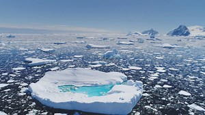 Antarctica Melting Blue Water Iceberg Aerial Stock Footage SBV-348410380 - Storyblocks