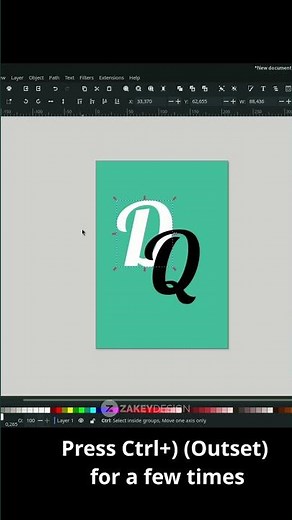 Overlapping Text Effect in Inkscape #shorts