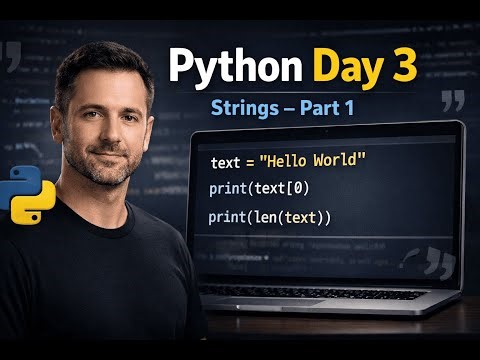 Python For Absolute Beginners | Day 3 | Introduction to Strings | Part 1