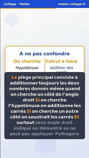 Exercices corrigés Pythagore 4ème