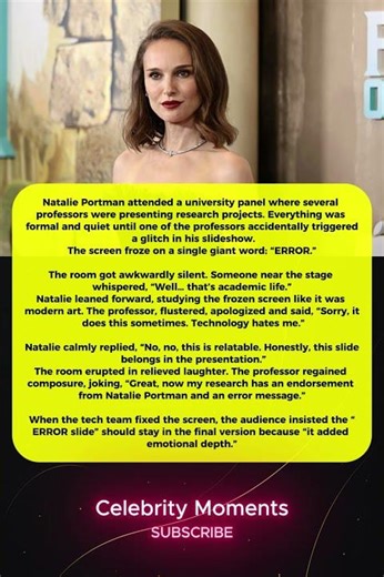 💻 Natalie Portman Turns a Tech Glitch Into Genius