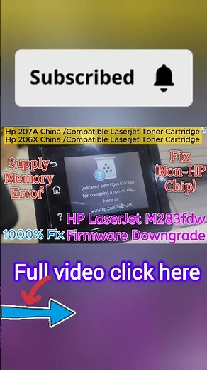 Supply Memory Error" Fix (Non-HP Chip).HP LaserJet M283fdw Firmware Downgrade.#printerdriver