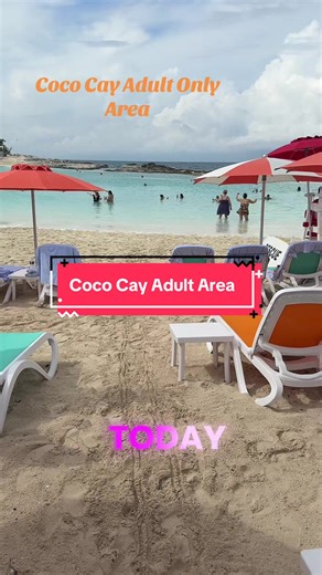 This adults only area at Coco Cay was perfect in every way! #cococay #cruise #cruisetok #beachday #bahamas