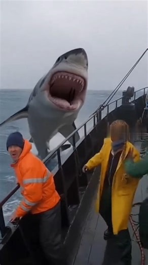 POV: Your ship is attacked by a shark, and you barely escape #pov #ai #attack #fishing