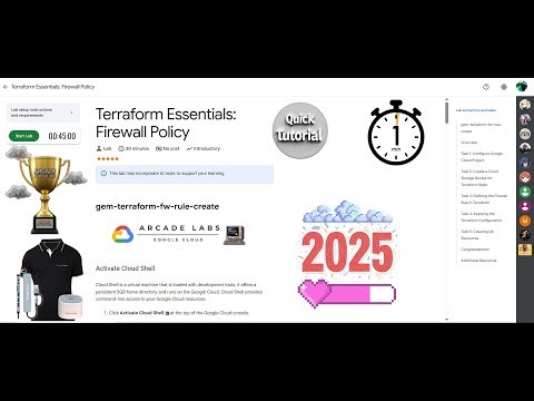 [NEW2025]Terraform Essentials: Firewall Policy | #qwiklabs | Lab Solution | Google Cloud Arcade 2025