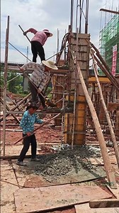 Column foundation treatment - pouring process
