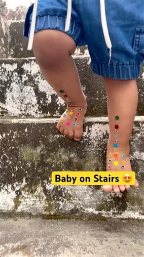 Tiny Baby Steps Down the Stairs 👣 So Brave & Cute 😍 #shorts