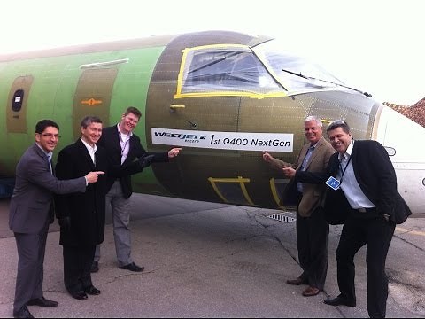 Final assembly of a Bombardier Q400 NextGen aircraft | WestJet Encore