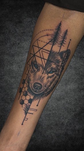 Tattoowala on Instagram: "Crafted with precision. Detailed with intention. This geometric wolf tattoo defines strength, clarity and pure artistry. Created at Tattoowala Tattoo Studio - TBTN Market, Nashik, where every line and shade reflects true professional finishing. 45% OFF is LIVE exclusively for our Instagram followers. Appointment - 7020447887 / 9823447887 #TattoowalaTattooStudio #NashikTattoo #WolfTattoo #GeometricTattoo #ForearmTattoo #TattooArtistNashik #InkWork #TattooDesign #TattooSt