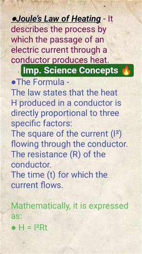 What is Joule's Law of Heating? (Formula & Definition) Class 10 Science