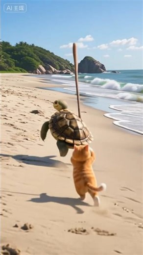 Cat and Tortoise Fight 🐱🐢 | Funny Animal Fight #ai #cartoon #tortoise #cat #tiger