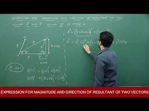 Expression for magnitude and direction of resultant of two vectors