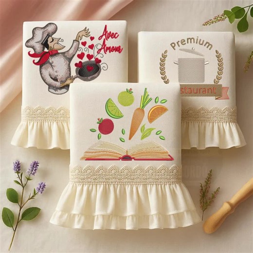 15 Digital Embroidery Designs Kitchen Chefs, Recipe Books, Cooking Symbols, Restaurant Decor, Instant Download - Etsy