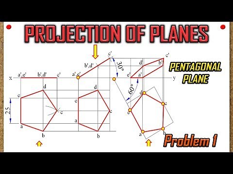 PROJECTION OF PLANES_Recreated_Lecture 1 - Pentagonal Plane with surface & edge inclined to HP & VP