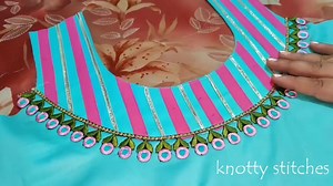 Kurti neck design cutting and stitching/ stay tuned for videos on neck designs / kurti designs and much more.. #sewing #neckdesigns #diy #crafts #stitching | Knotty Stitches