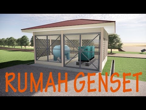 Rumah Genset 6m X 8m - Gambar Konstruksi & 3D Animasi