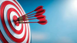 Download Red arrows striking a target in a dynamic sequence showcasing precision and focus in archery for free