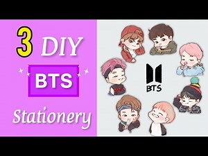 3 diy BTS Stationery 💜/ BTS School supplies / diy BTS crafts / How to make BTS things / paper craft