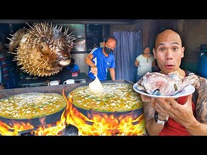 EXTREME Filipino Street Food Tour in Cebu City Philippines - EATING BLOWFISH & PIG BRAIN TUSLOB BUWA