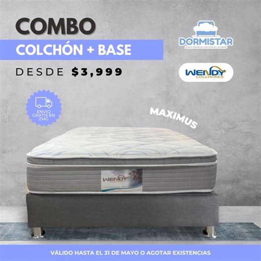 ✨PROMOCIÓN de Mayo✨ Colchón Wendy Base desde 💲3,999💲 y 5 años de Garantía 🎖️ Envío gratis dentro de la ZMG 🚚 | Colchones Dormistar