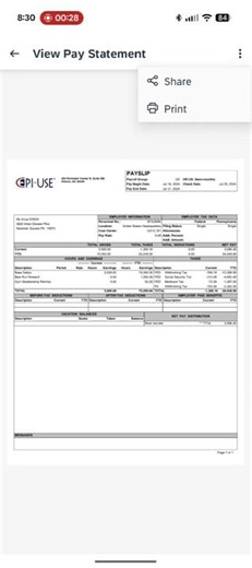View Pay Slip in SAP SuccessFactors App (Android)