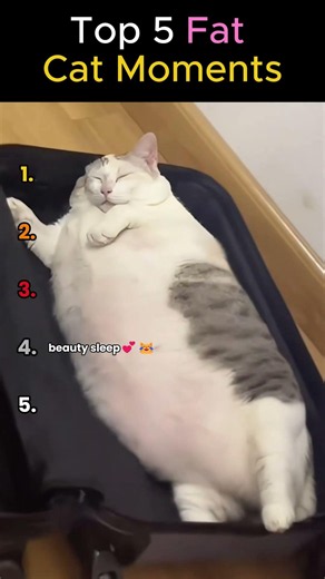 TOP 5 FAT CAT MOMENTS 😹💕 #catshorts #cat #funny #memes #shorts