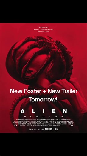 New Trailer tomorrow. Who's excited? Fede Alvarez's Alien: Romulus is going to rock! #horror #horrortok #tiktokhorror #tiktokhorrorfilms #horrorfam #horrorfamily #horrorcommunity #horrorlover #horrorfan #horrorfans #horrorlovers #ilovehorror #horrornerd #film #films #tiktokfilm #tiktokfilms #filmtok #filmsoftiktok #horroroftiktok #movie #movies #movietok #tiktokmovie #tiktokmovies #movietime #movienight #gore #gory #goretok #moviehooker #movierecommendations #cinema #moviefan #filmfan #filming #