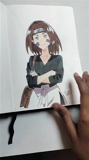 day 9 draw kuranai 😊 and what I draw next Naruto anime character 🤔😀🤨