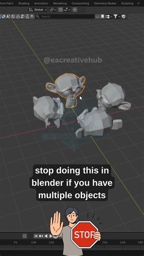 Blender Beginner Tip – Add Subdivision in 1 Second #blender #viral #shorts