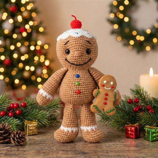 Gingerbread Man Amigurumi Crochet Pattern (PDF) - Etsy