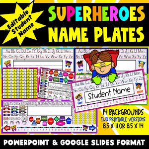 Student Desk Name Plates / Tags - Editable Powerpoint & Google Slides