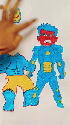 Blue Hulk ❤️ Ironman funny clip 😂😂😅#motupatlu #spiderman #littlesingham #brazil