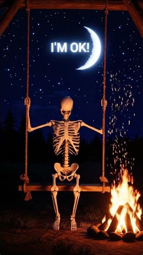 The Skeletal Swing: A Night of Surreal Calm 🌙💀 | AI
