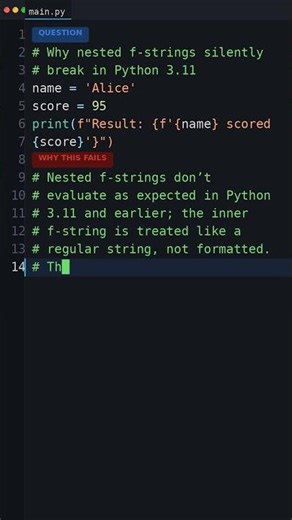 Wait, Python Does This?: Why nested f-strings silently break in Python 3.11