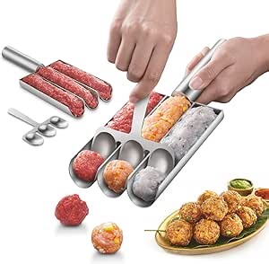 Amazon.com: Stainless Steel Meatball Maker - Creative Kitchen Triple Meatball Maker for Meatball Lovers: Home & Kitchen
