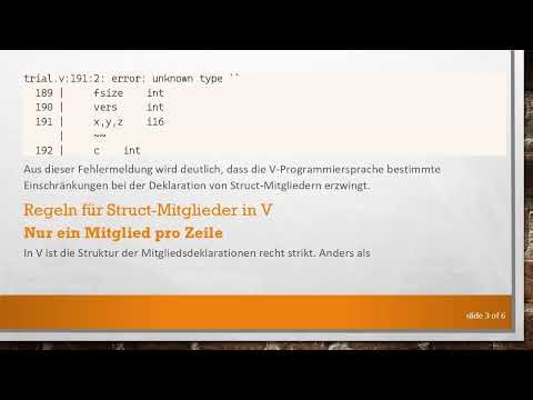 Kann man im V Language mehr als ein struct-Mitglied pro Zeile haben?